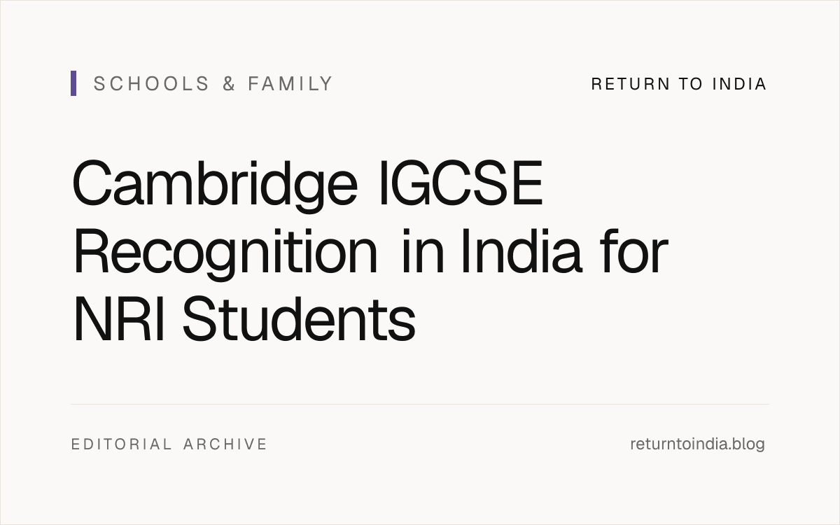 Flat Cambridge IGCSE recognition pathway showing Grade 10 equivalence, A Level progression, and university checks.