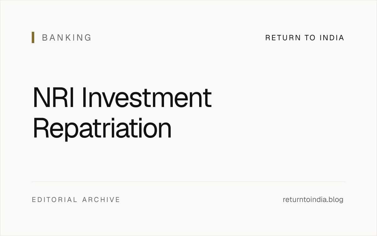 Money transfer and foreign exchange concept for NRI investment repatriation Inline planning visual.