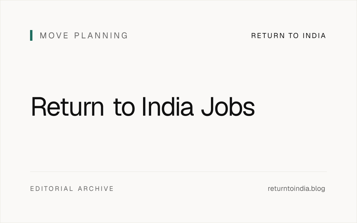 Professional planning a return-to-India job search with a role map and 90-day hiring timeline.