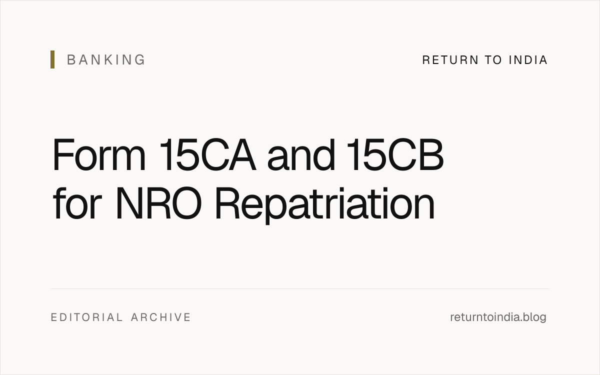 Form 15CA/15CB for NRO Repatriation: Filing Order