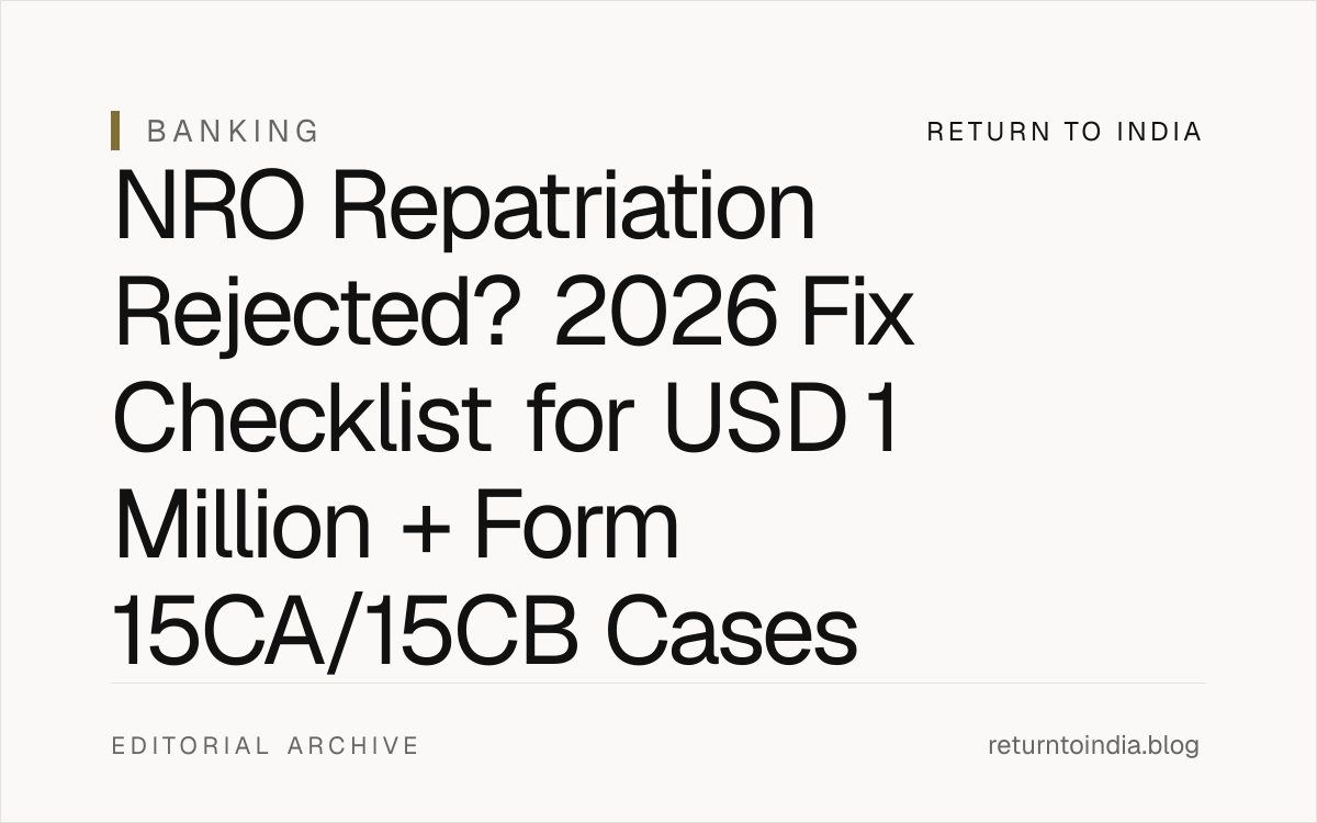 NRO Repatriation Rejected? Fix Checklist for 15CA/15CB